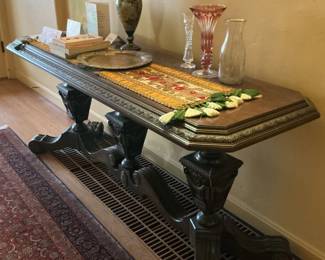 Renaissance Revival Griffin Base Console Table