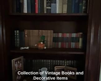 Collection of Vintage Books and Decorative Items