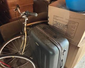 Vintage Bicycle and Suitcase