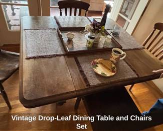 Vintage DropLeaf Dining Table and Chairs Set
