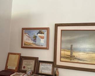 Norman A. Floyd Framed Art and Diplomas