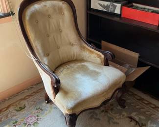 Victorian Walnut Parlor Armchair