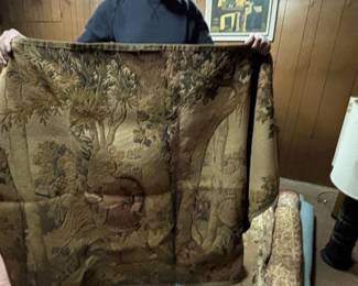 Vintage French Verdure Scene Tapestry