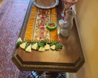 Antique Carved Oak Renaissance Revival Console Table