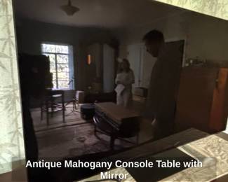Antique Mahogany Console Table with Mirror