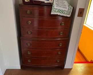 Antique Mahogany Serpentine Front Chest of Drawers