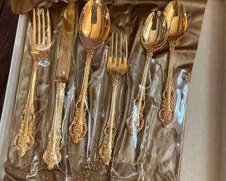 Stanley Roberts Golden Renaissance Gold Plated Flatware Set