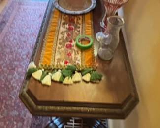 Antique Carved Oak Renaissance Revival Console Table