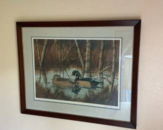 Wood Duck Pair Lithograph by W. Russell, Edition or