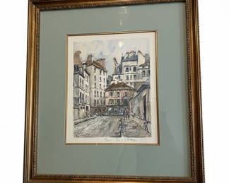 Parisian Street Scene Watercolor Painting