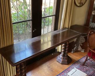 Barley Twist Pedestal Console Table