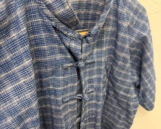 Closeup of Asian shirt collar