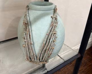 Pottery light blue pot