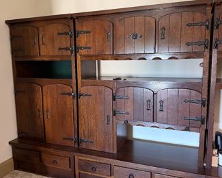 2 of a 4-piece heavy wood cabinets