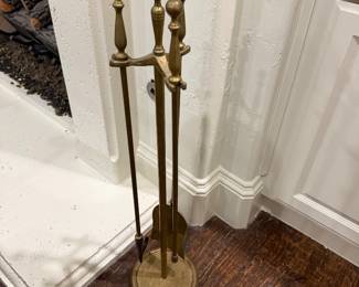 Brass fire tool set
