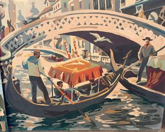 Venetian paint by number finished art