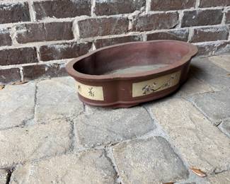 Large purple clay terracotta bonsai planter