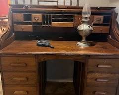Oak roll top desk
