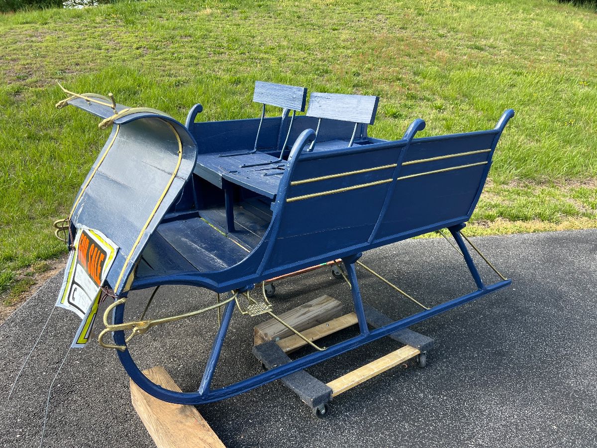 Sleigh - Blue - Completely Restored w/Shaft - 2 Person - 1 Horse