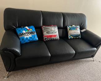 Black Leather Type Sofa,