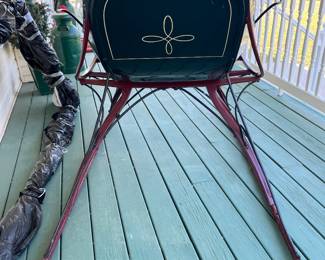Cutter Sleigh - Black w/Gold Pin Striping - Buttoned Cushion - Completely Restored w/Shaft -  2 Person - 1 Horse