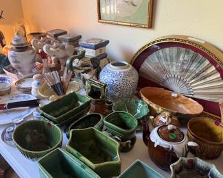 Misc Green Hull, Bauer, Roseville pottery