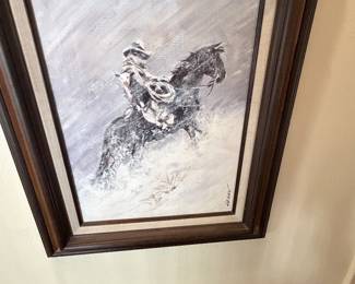 Signed Cowboy on Horse