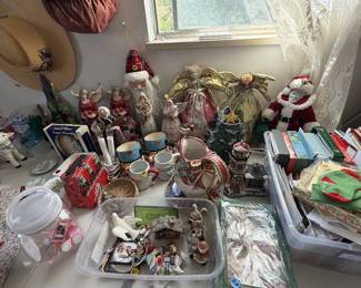 Misc Christmas ornaments, cards