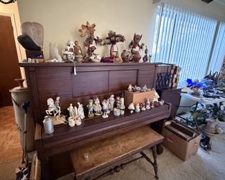 Occupied Japan Collectables, lladro, antique player piano with over 100 music rolls, kochina dolls, 