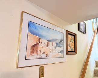 Adobe Framed Art Signe James Witlow student of Georgia O'Keiffe 