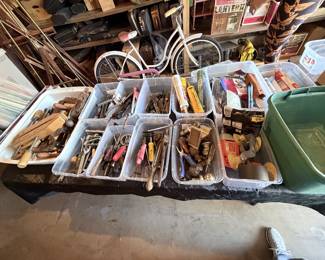 Extensice Antique Tool Collection, Schwinn Womens Bike, Rugs, 