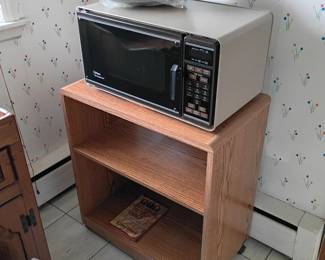 Microwave and stand on wheels 