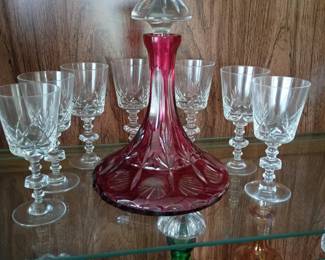 Crystal decanter and stemware 
