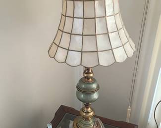  2 Capiz shell lamp shades 12" H , 16"w