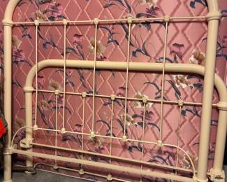 Full-size cast-iron lacquer coated bedframe