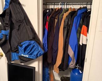 Men's jacket and dive gear