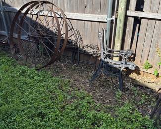 Antique wagon wheels