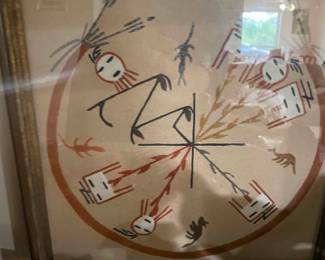 Wildflower Lane Estate Sale in Bay City framed navajo sand art
