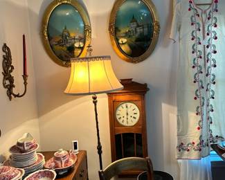 Snapshot of assorted antiques, vintage glassware, framed art, and decorative pieces. Great mix of items throughout the sale with something for every style.