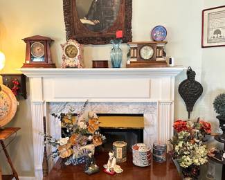 Snapshot of assorted antiques, vintage glassware, framed art, and decorative pieces. Great mix of items throughout the sale with something for every style.