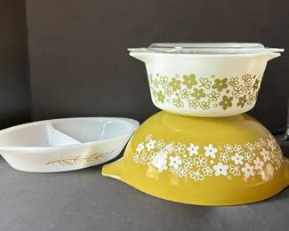 Pyrex Bowl, Baking Dish with Lid, Glasbake Dish