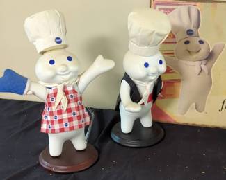 Pillsbury Doughboy Porcelain Figurines and Sign