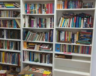 Three White Bookcases