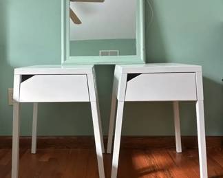 2 Metal Dude Tables And Mirror