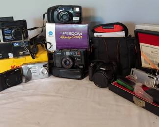 Assorted Vintage Digital and Film Cameras