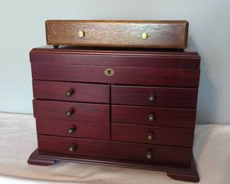 Thomas Pacconi Wood Jewelry Box and Wood Valet