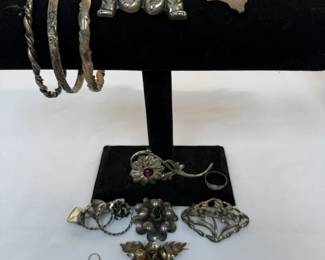 Sterling Pins and Bracelets