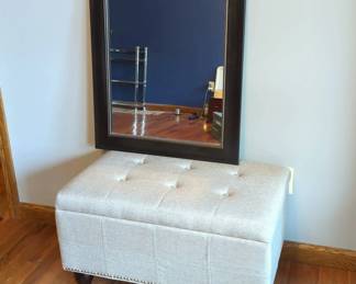Storage Ottoman and Mirror