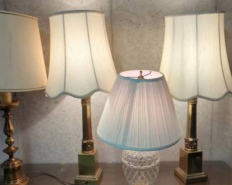 Vintage Brass And Glass Lamps