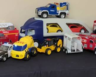 Plastic Toy Cars and Trucks